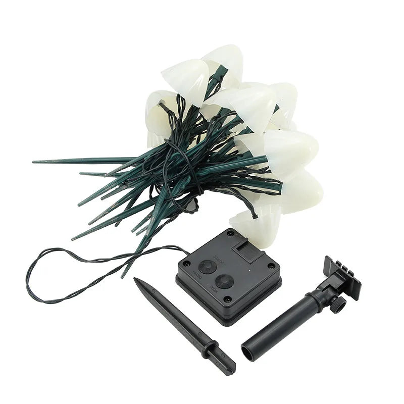 Luminous Fungi: Solar-Powered Garden String Lights – Weatherproof LED Lawn Lamps for Outdoor Decor