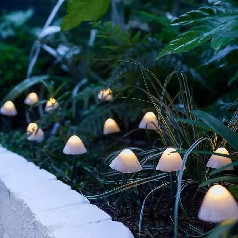 Luminous Fungi: Solar-Powered Garden String Lights – Weatherproof LED Lawn Lamps for Outdoor Decor