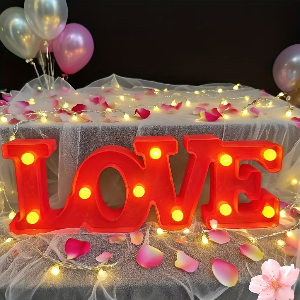 LED Letter Light Love Tabletop Decorative Night Lamp