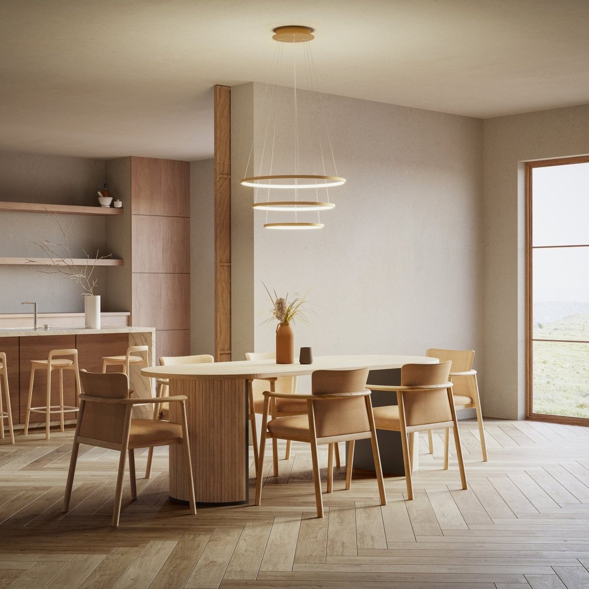 LED Modern Ring Ceiling Light Dimmable 2