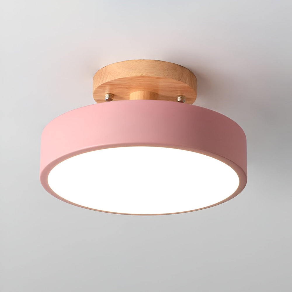 LED Semi Flush Mount Log Round Ceiling Light 7
