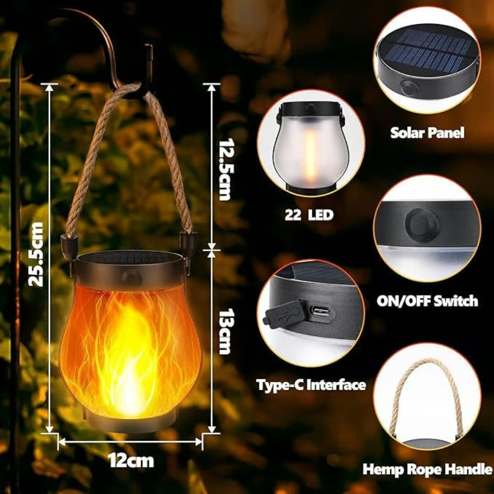 Centerpieces Solar Light Waterproof Lantern Flickering Garden Lamp