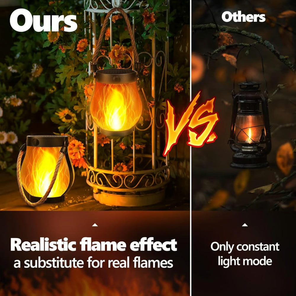 Centerpieces Solar Light Waterproof Lantern Flickering Garden Lamp