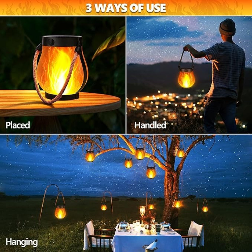 Centerpieces Solar Light Waterproof Lantern Flickering Garden Lamp
