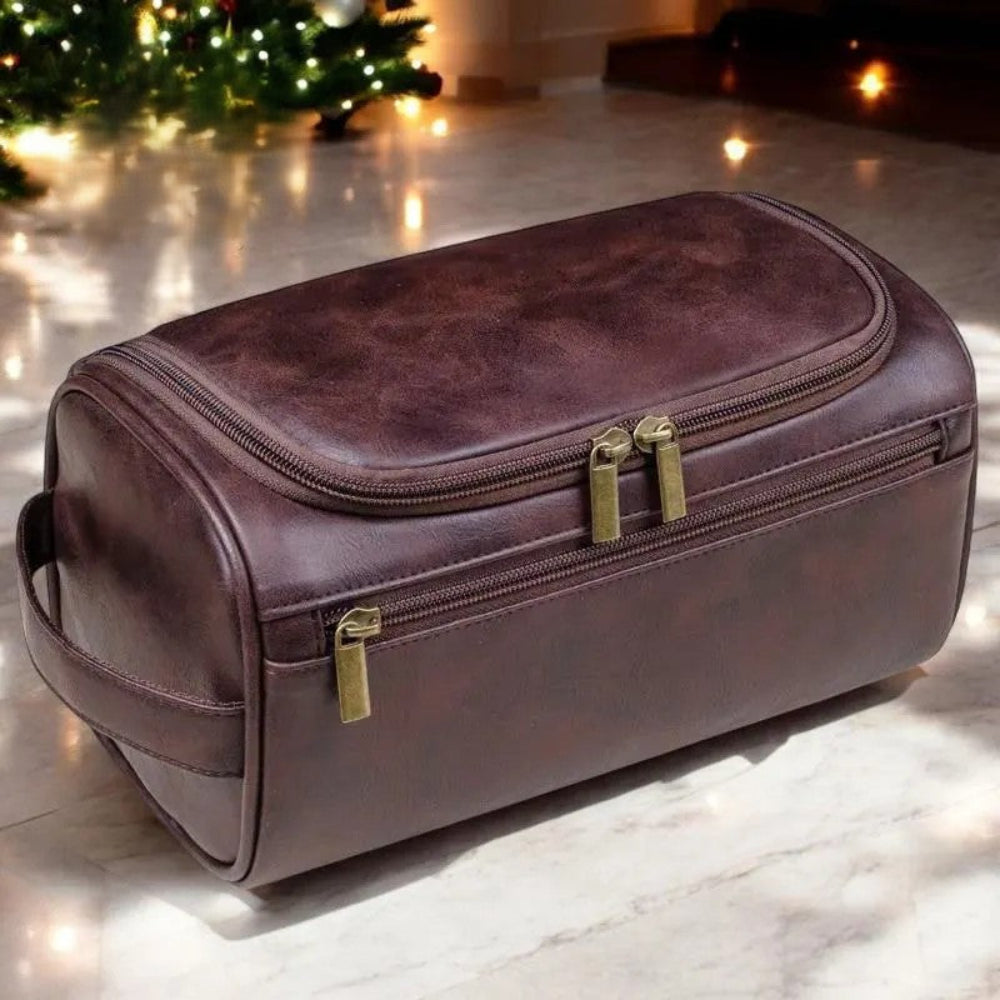 Leather Toiletry Bag Travel Wash Bag 1