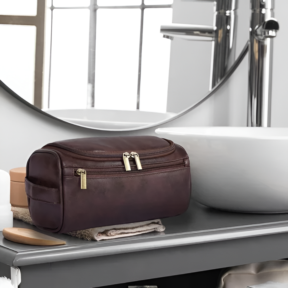 Leather Toiletry Bag Travel Wash Bag 2