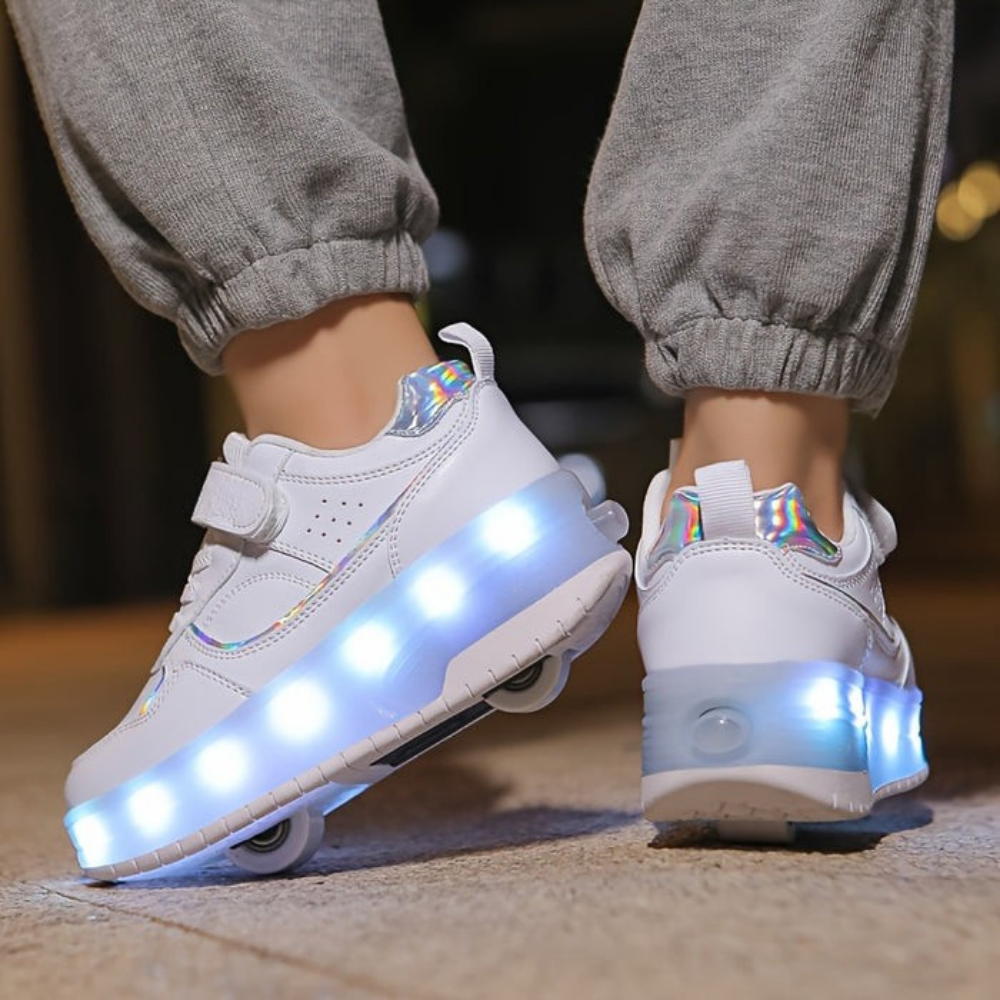 Kids Light-Up Roller Shoes | Flashing Sneakers