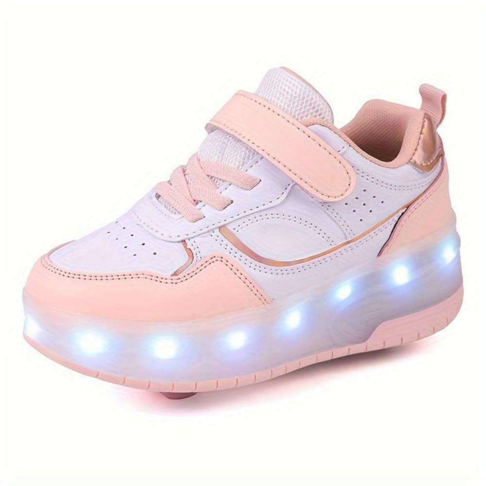 Kids Light-Up Roller Shoes | Flashing Sneakers