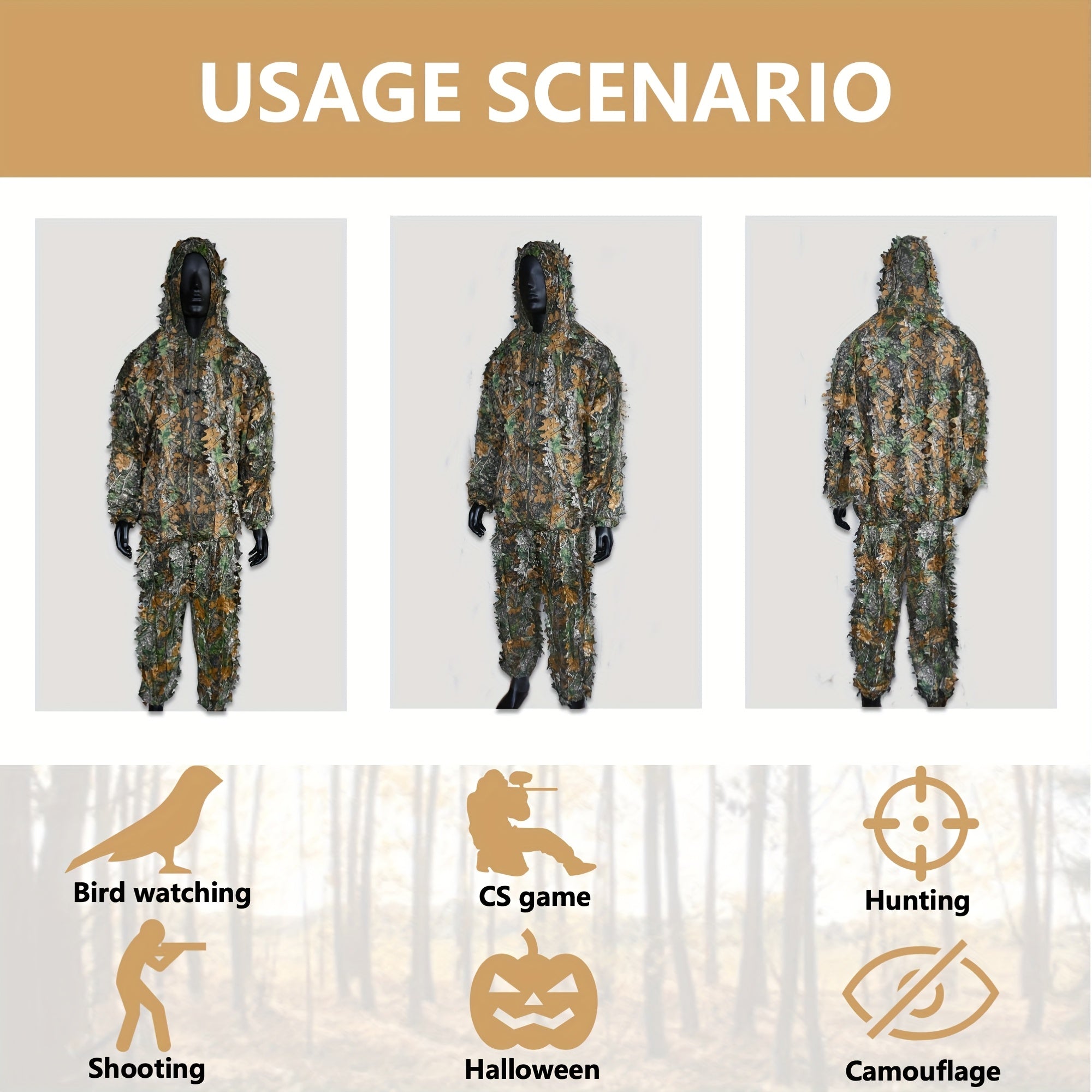 3D Leaf Camo Ghillie Suit | Lightweight Tactical Hunting Gear