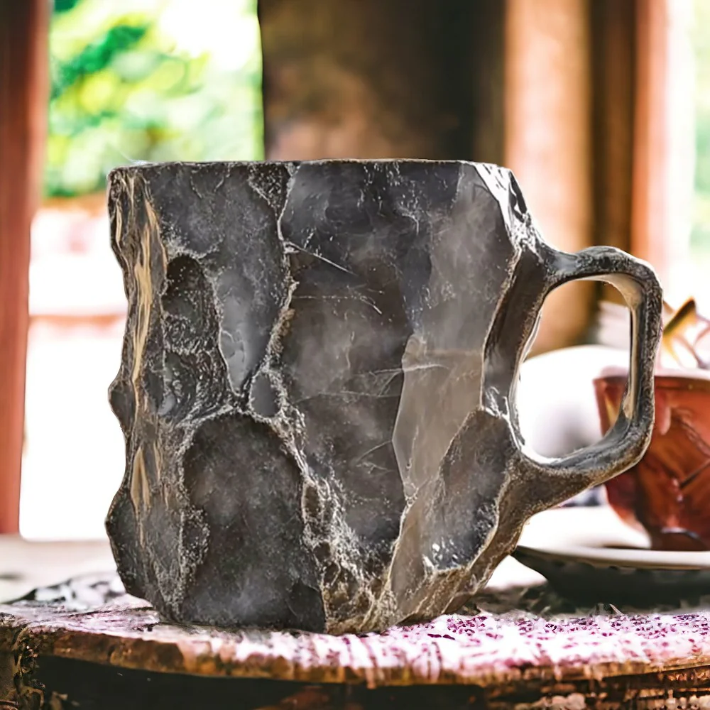 Taza de café con aspecto de piedra cristal natural
