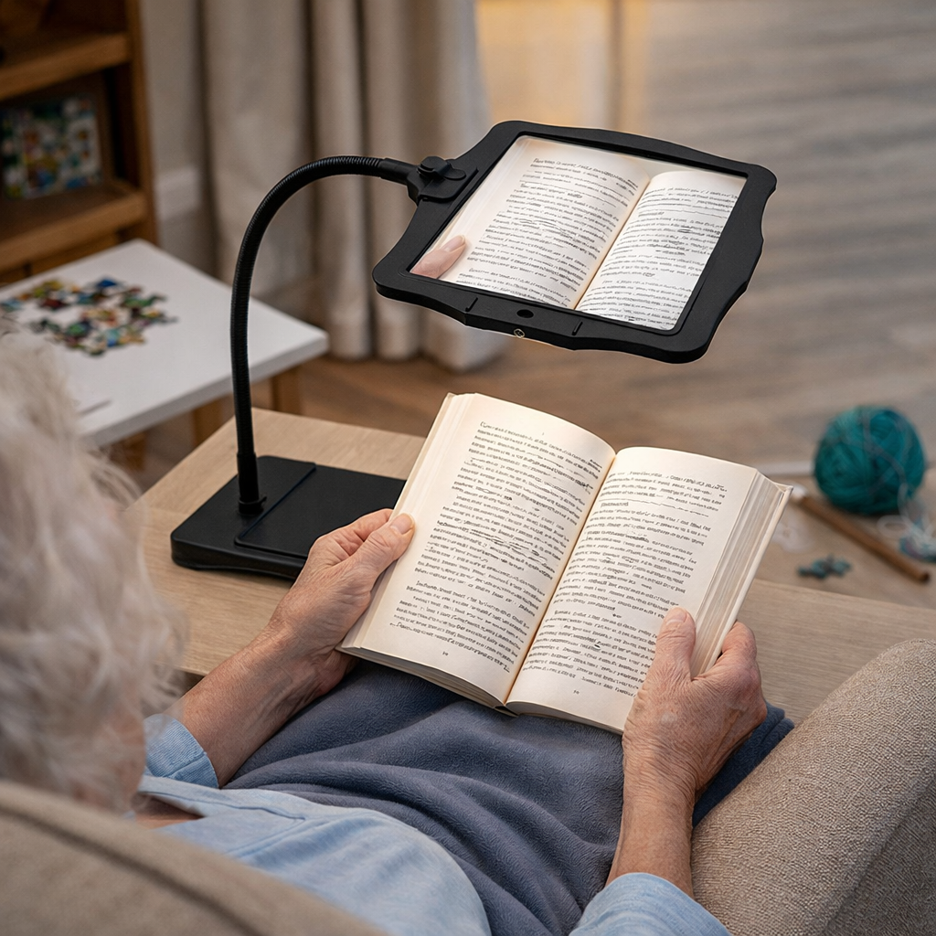 Magnifying Table Lamp Reading Light Full Page Lens