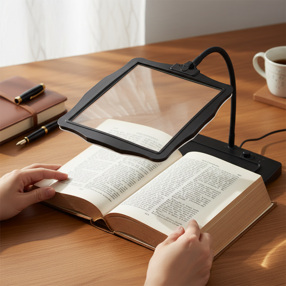 Magnifying Table Lamp Reading Light Full Page Lens