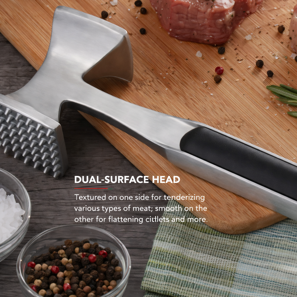 Meat Tenderizer Dual Sided Kitchen Mallet Cooking Prep