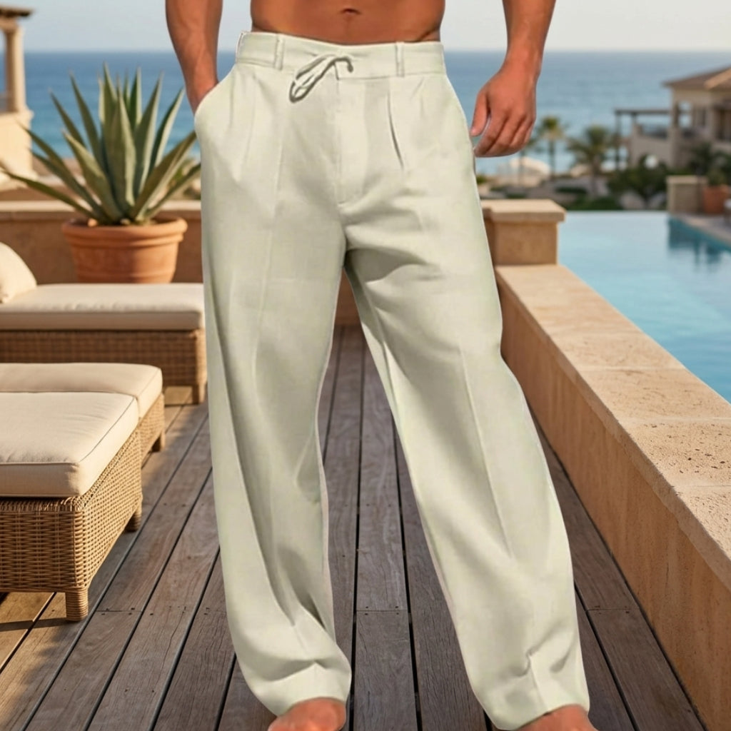 Men's Casual Pants Relaxed Fit Drawstring Straight Leg Trousers