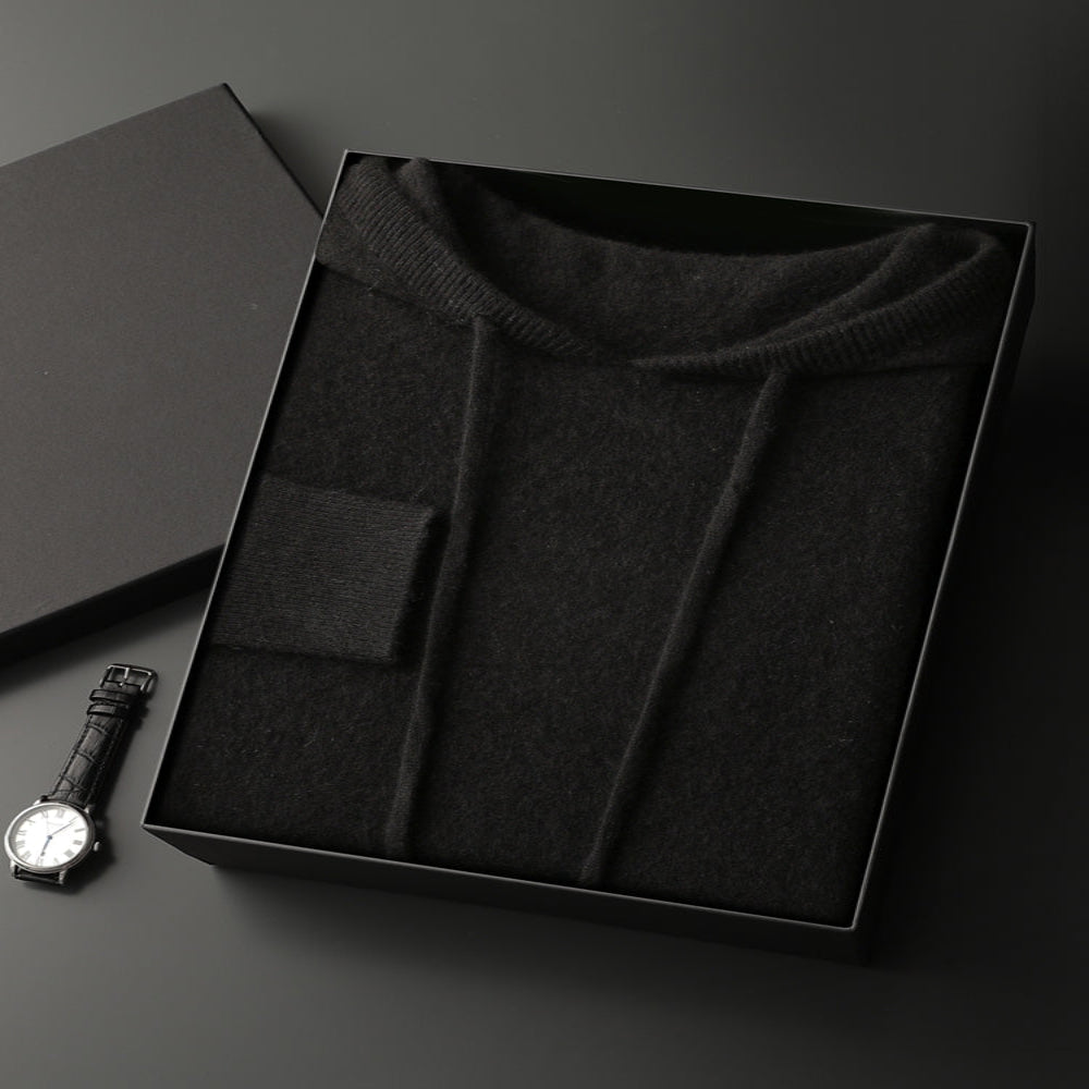 メンズカシミヤウールフーディセーター | 柔らかく暖かいニットウェア