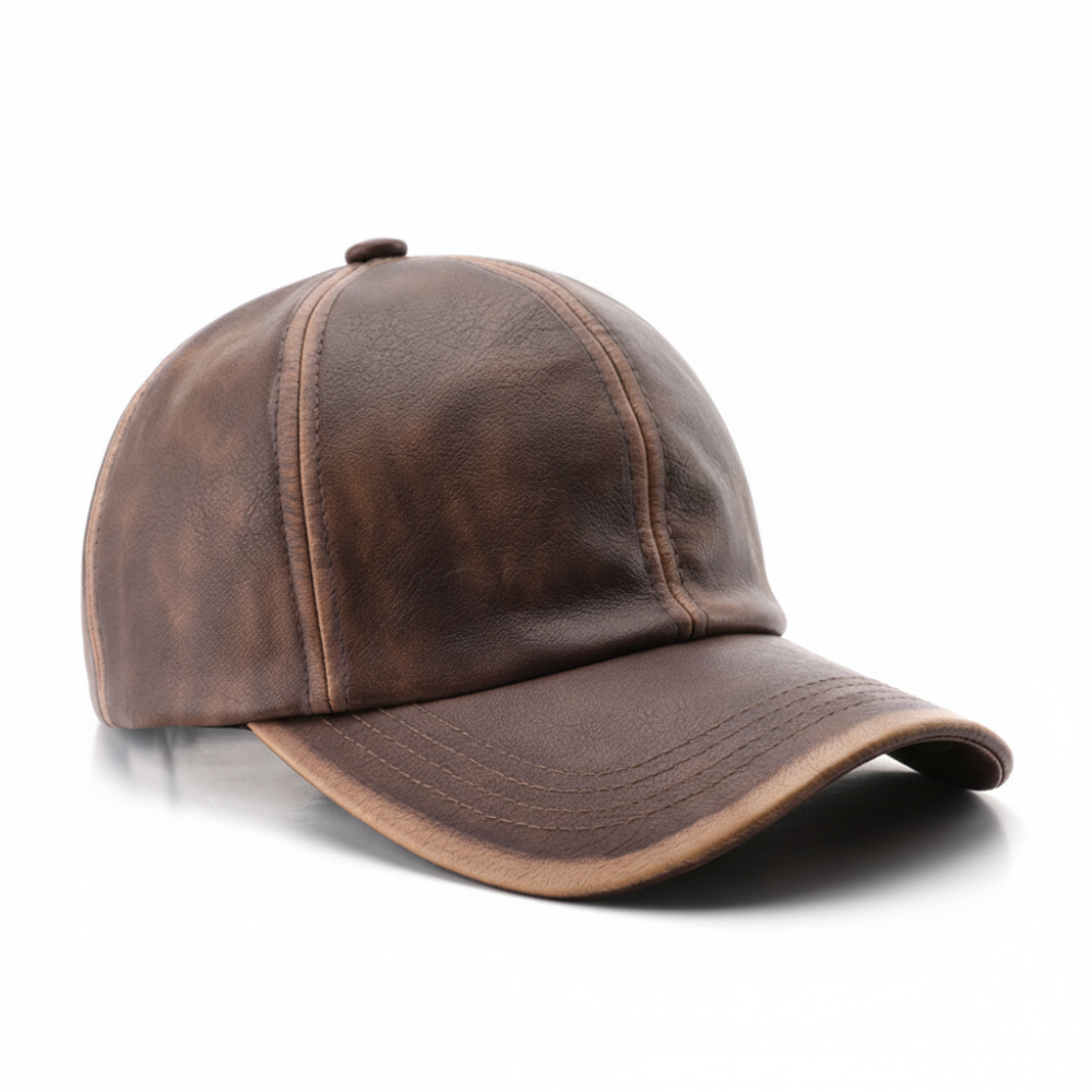 Men's Leather Style Baseball Cap Adjustable Casual Fit