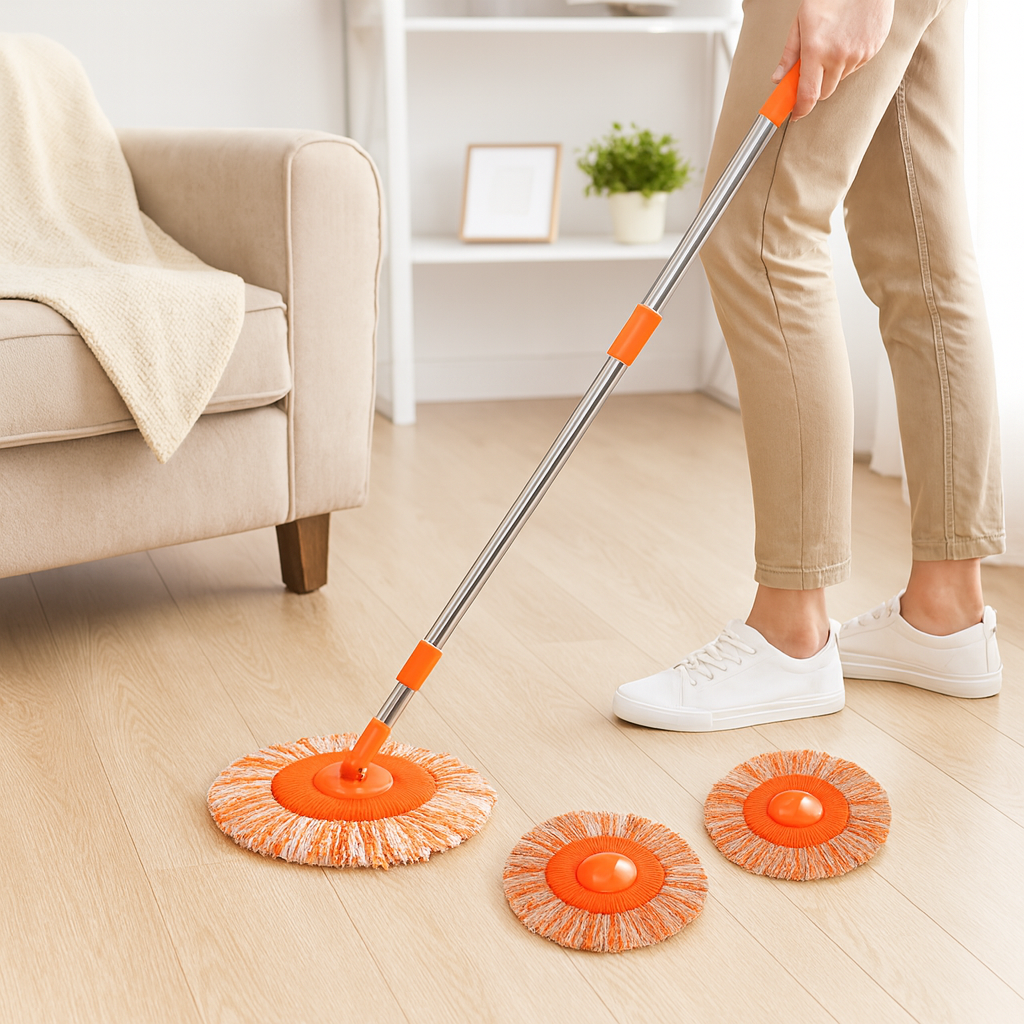 Microfibre Spin Mop Set Adjustable Cleaning Tool