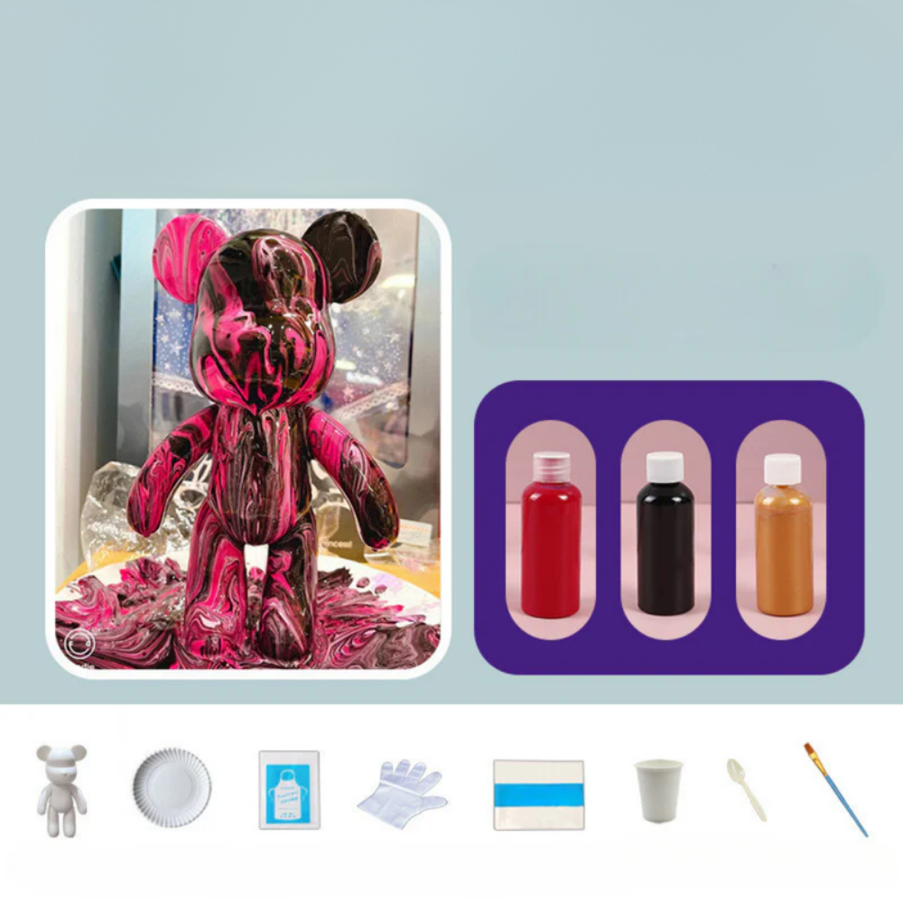 Modern Colourful Resin Bear Figurine Decor