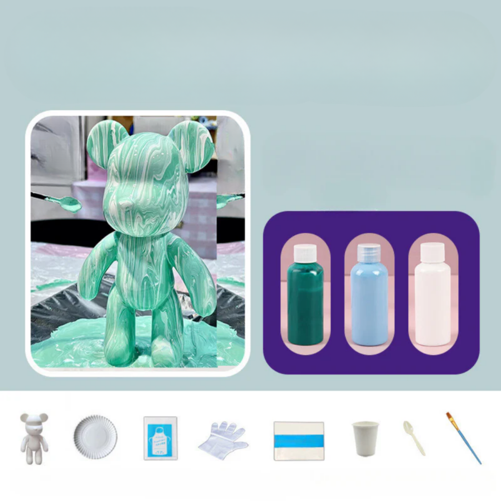 Modern Colourful Resin Bear Figurine Decor