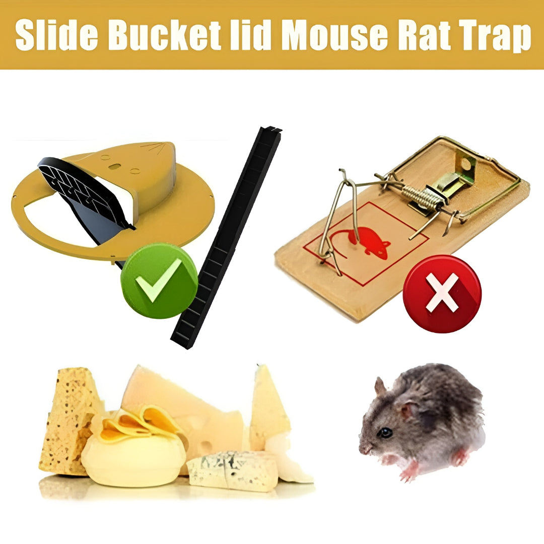 Mouse Trap Bucket Lid Auto Reset Rodent Catcher Indoor Outdoor