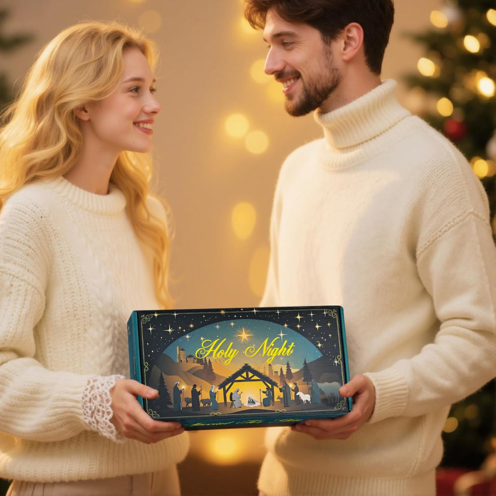 Nativity Scene Christmas Candles LED Flameless Candle Set