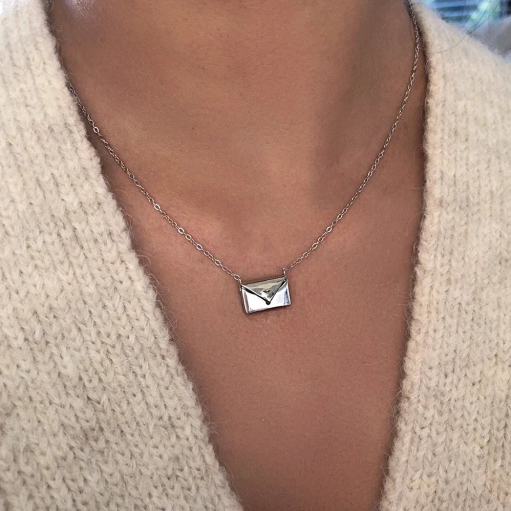 Necklace Envelope Pendant Message Charm Gift