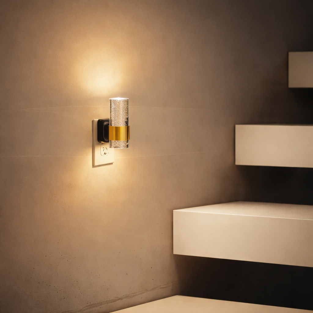 Night Light Plug In Adjustable Dimmable Wall Sconce
