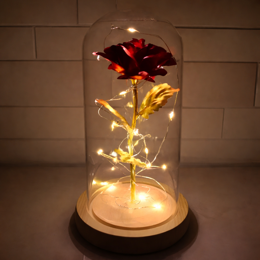 Night Light Rose Dome LED Table Lamp