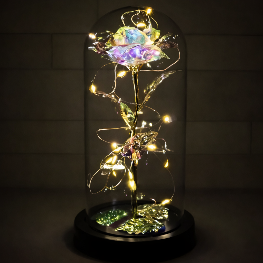 Night Light Rose Dome LED Table Lamp