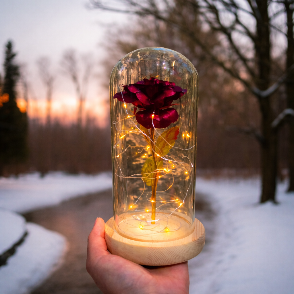 Night Light Rose Dome LED Table Lamp