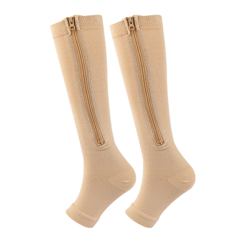 Women’s Medical Knee-High Compression Socks | Zipper Open Toe