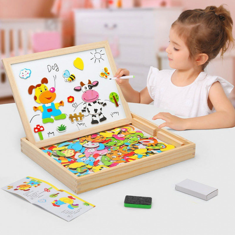 Wooden Magnetic Toys Drawing Board for Kids