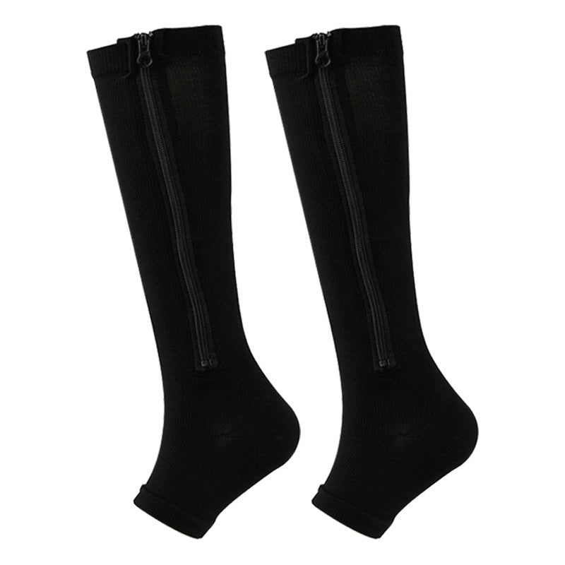 Women’s Medical Knee-High Compression Socks | Zipper Open Toe