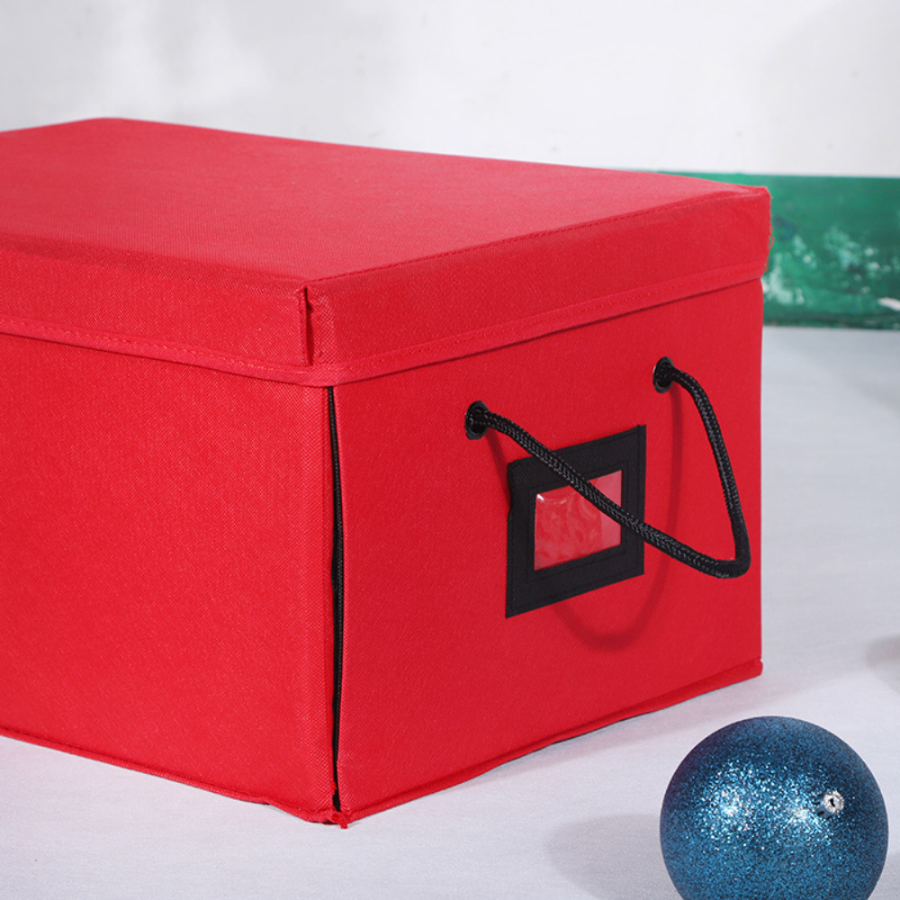 Ornament Storage Box Stackable Fabric Christmas Organizer