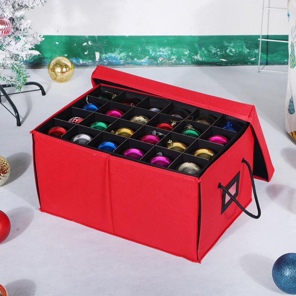Ornament Storage Box Stackable Fabric Christmas Organizer