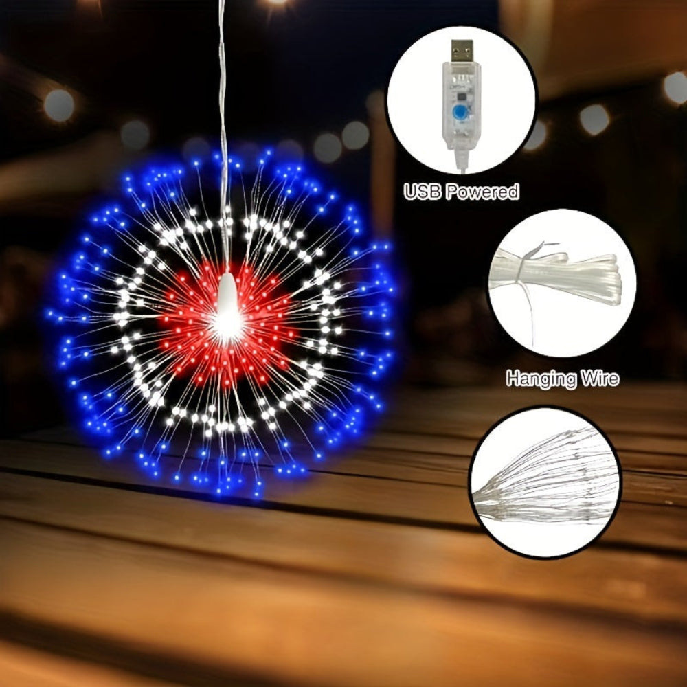 屋外クリスマスライト 花火LEDフェアリー吊り下げライト