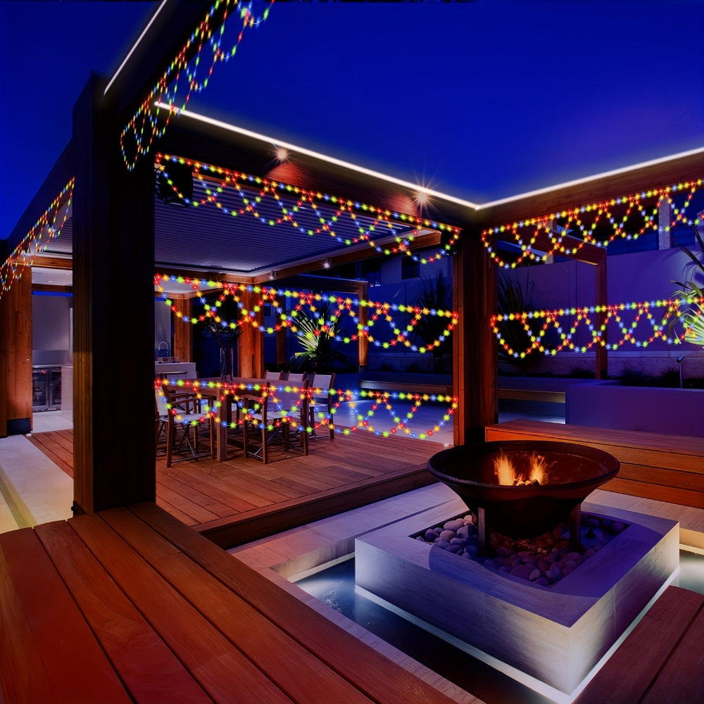 屋外クリスマスライト LED バルコニー用ハンギングフェアリーストリング