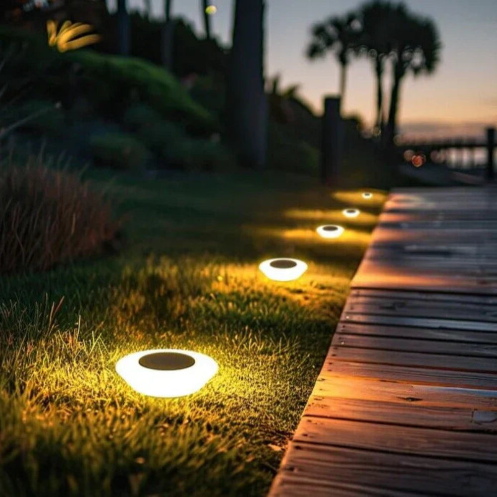 Outdoor Solar Pathway Lights Low Profile Garden Ground Lighting