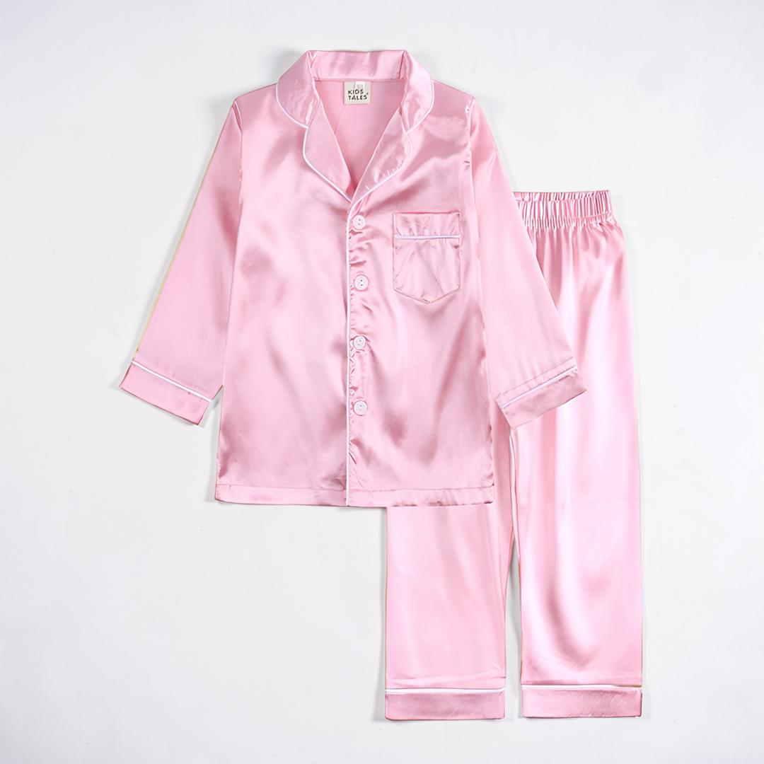 Kids Pajama Set Sleepwear Soft Button Front Nightwear