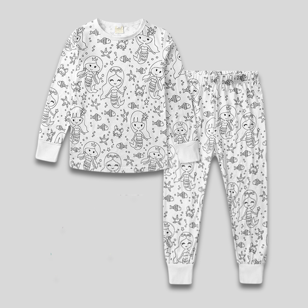 Kids Cozy Christmas Pajama Set Long Sleeve Two Piece