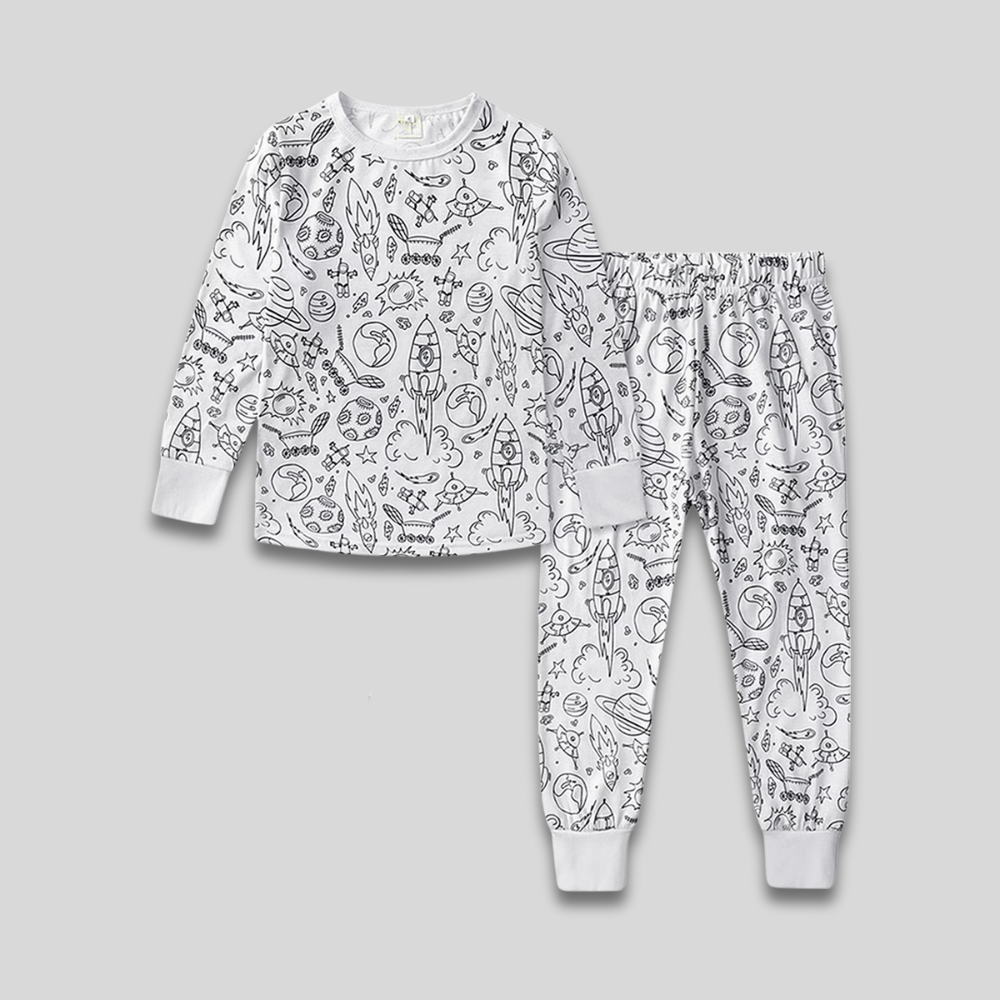 Kids Cozy Christmas Pajama Set Long Sleeve Two Piece