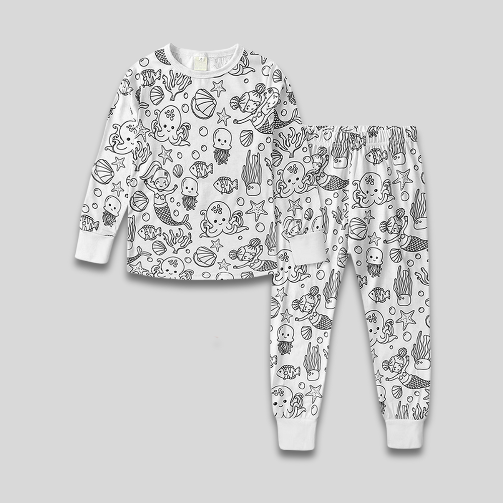 Kids Cozy Christmas Pajama Set Long Sleeve Two Piece