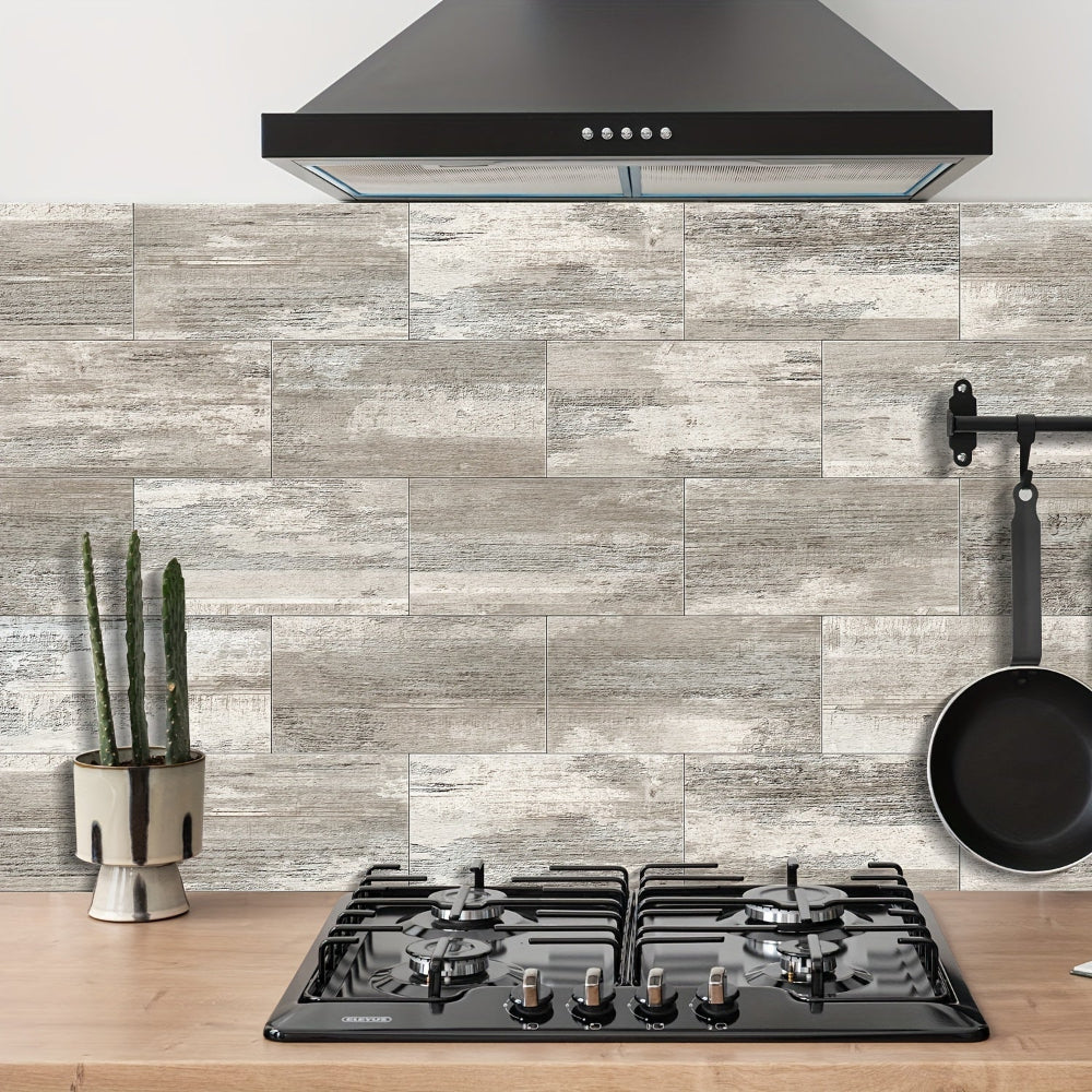 Abziehbare und klebende Wandpaneele rustikale Holzstruktur wasserdichte Dekoration