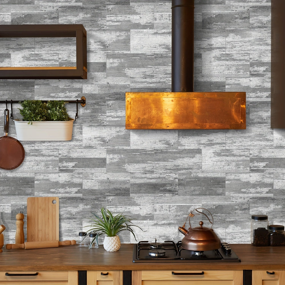 Samolepicí nástěnné panely rustikální dřevěná textura voděodolná dekorace