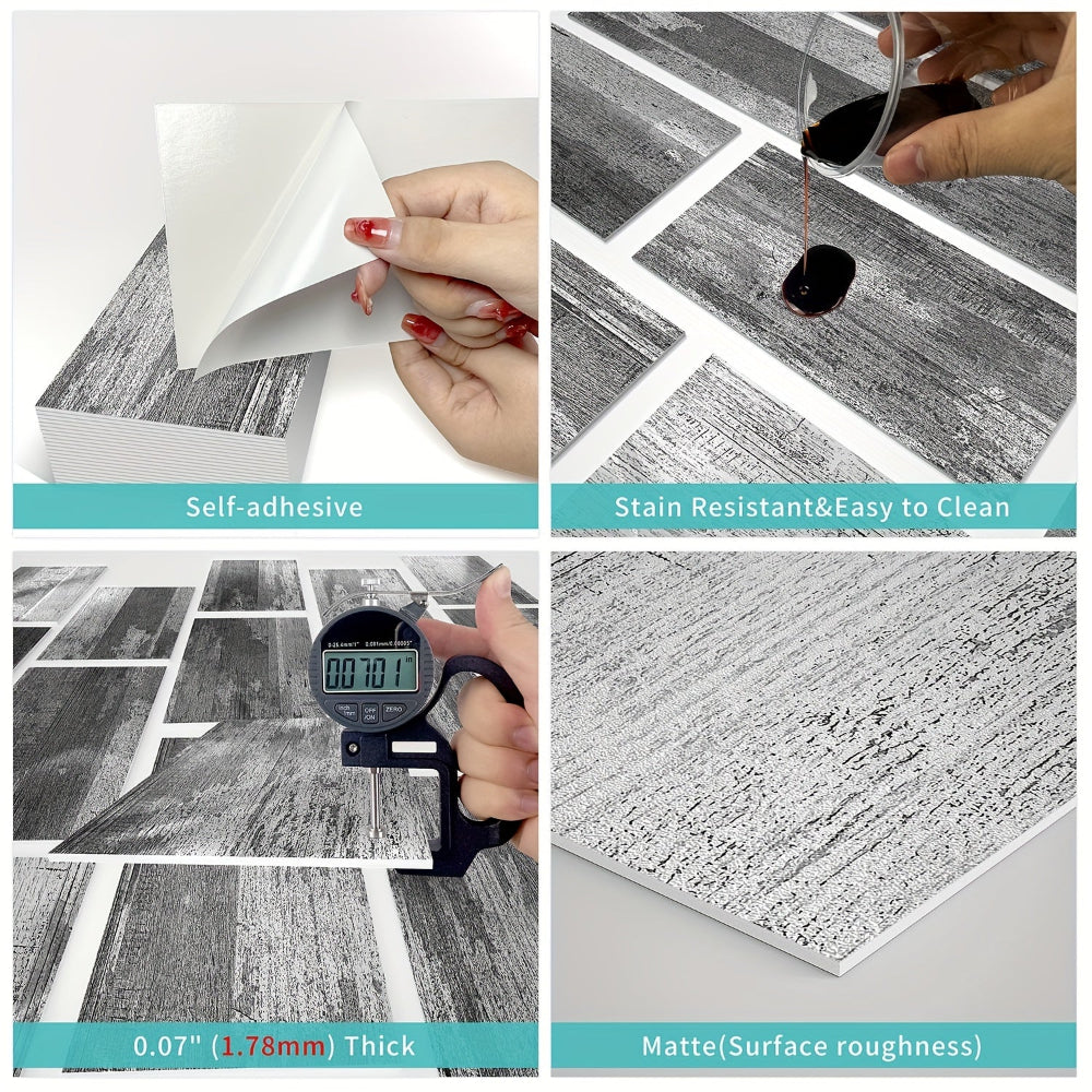 Abziehbare und klebende Wandpaneele rustikale Holzstruktur wasserdichte Dekoration