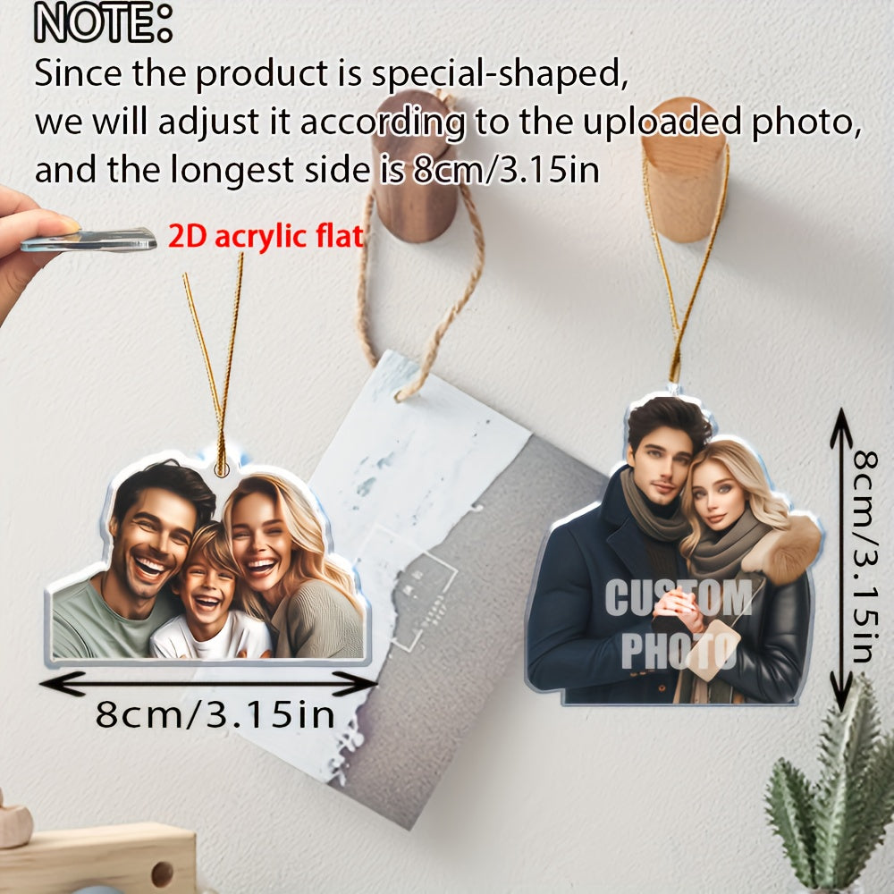 パーソナライズされたクリスマスオーナメント カスタム2Dアクリル写真ギフト