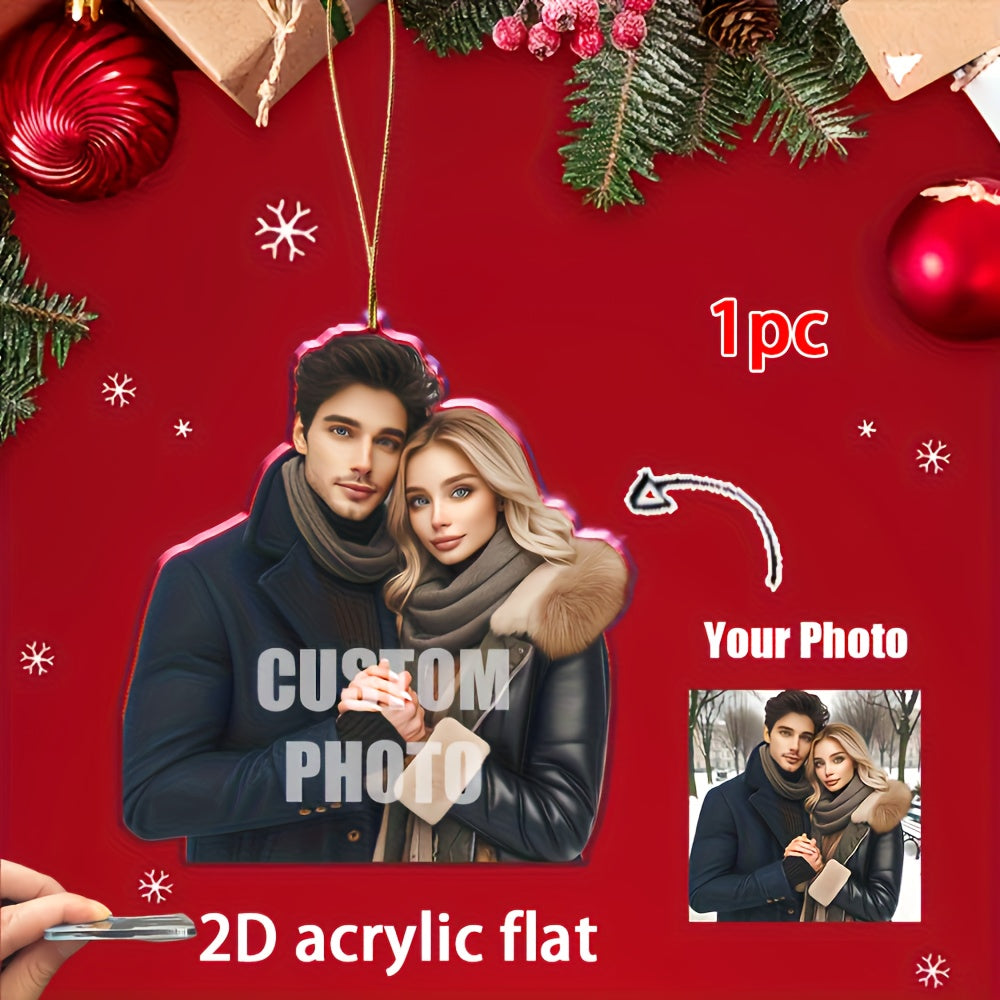 パーソナライズされたクリスマスオーナメント カスタム2Dアクリル写真ギフト