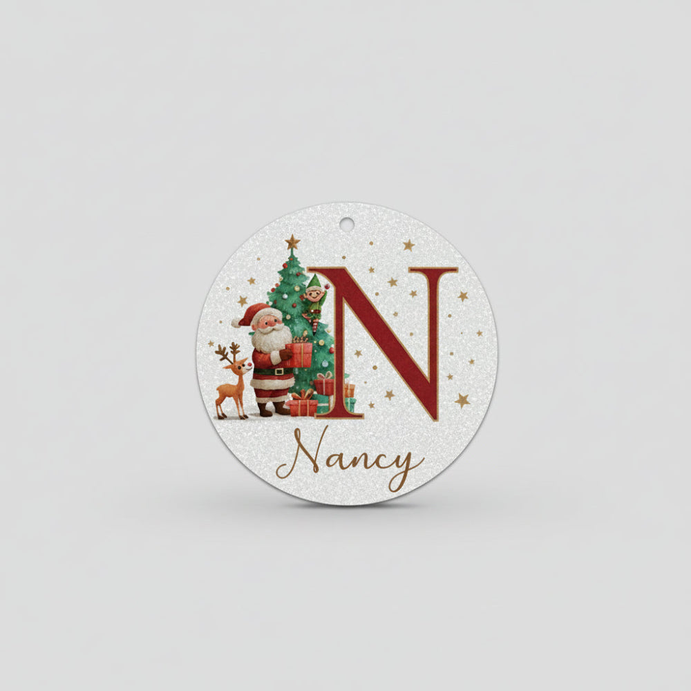 Personalized Christmas Ornaments Custom Name Initial Tree Decor