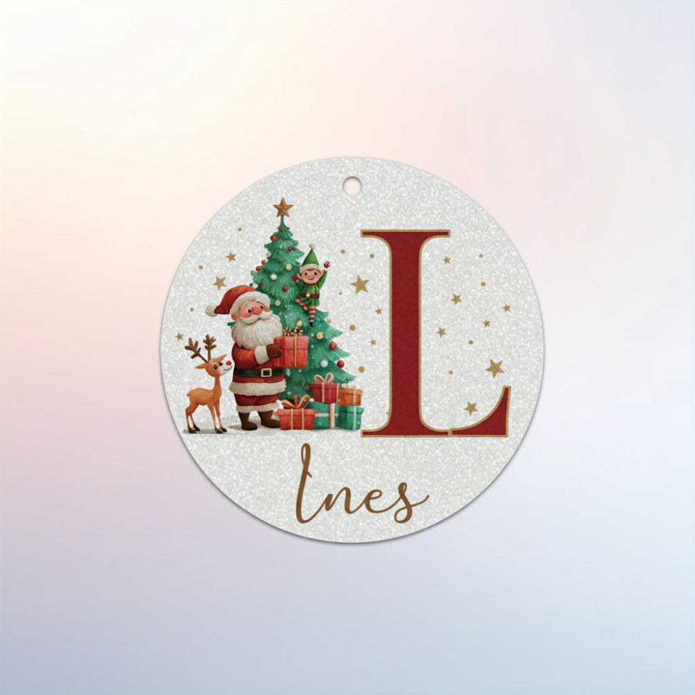 Personalized Christmas Ornaments Custom Name Initial Tree Decor