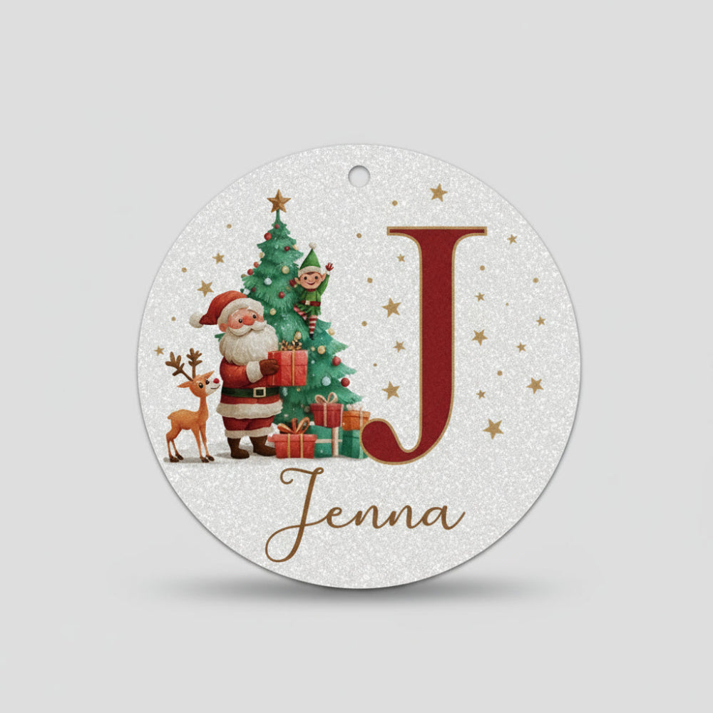 Personalized Christmas Ornaments Custom Name Initial Tree Decor